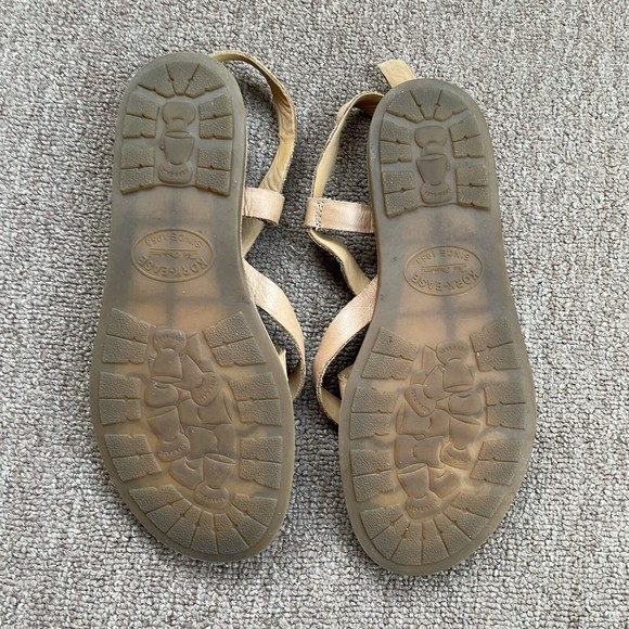 Kork-Ease Yarbrough Thong Strappy Sandals light brown leather flat womens 7-7.5 - Picture 2 of 3